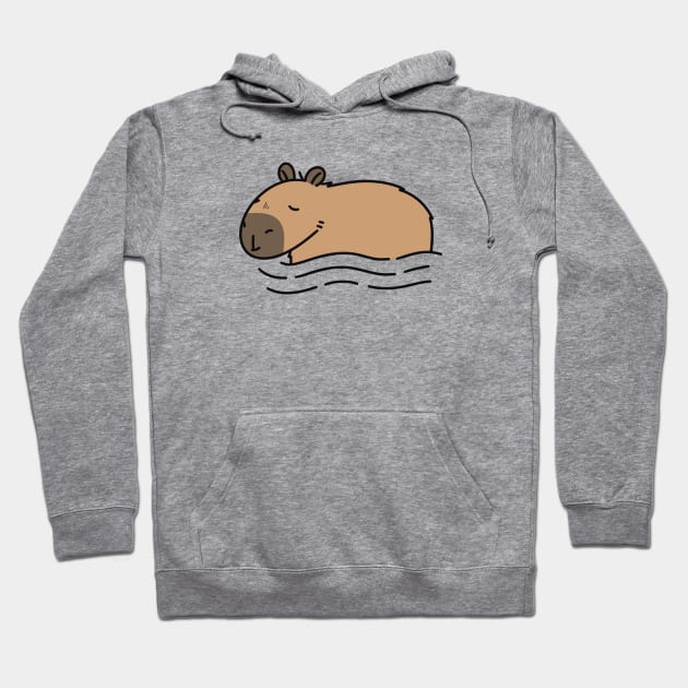 Swimming Capybara Hoodie by Art by Biyan